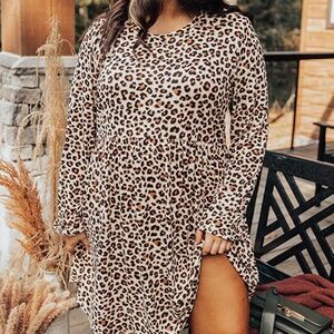 Leopard Print Midi Dress